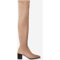Maxi Over The Knee Long Boot In Mocha Faux Suede, Brown