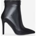 Maxwell Double Zip Detail Ankle Boot In Black Faux Leather, Black