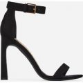 Melrose Barely There Flared Stiletto Heel in Black, Black