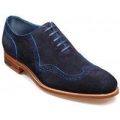 Barker Lazarus – Navy/Blue Cut Suede – F – Medium – 6