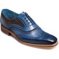 Barker McClean – Navy Hand Painted/Choc Suede – F – Medium – 10.5