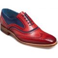 Barker McClean – Red Hand Painted/Navy Suede – F – Medium – 8.5