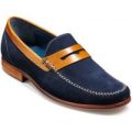 Barker William – Navy Suede/Cedar Collar – G – Wide – 10