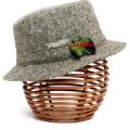 Hata Tweed Walking Hat – Green Herringbone – Small