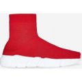 Mercury Ankle Trainer In Red Knit, Red
