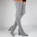 Zoey Shimmer Grey Long Boot, Grey