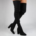 Zoey Shimmer Black Long Boot, Black