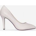 Violet Court Heel In Nude Faux Leather, Nude