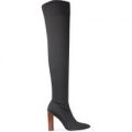 Tetyana Over The Knee Boots In Black Knit, Black