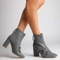 Bree Grey Knotted Ankle Boot, Grey