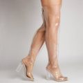 Chyna Perspex Long Boots In Clear, Clear