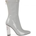 Kylie Perspex Heel Grey Ankle Boot, Grey