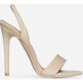 Mila Slip Back Heel In Nude Lycra, Nude