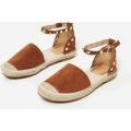 Nel Studded Espadrille In Tan Faux Suede, Brown