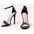 Nevada Barely There Heel In Black Patent, Black