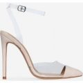 Erin Barely There Perspex Heel In Nude Faux Suede, Nude