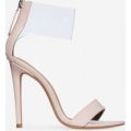 Britt Perspex Cuff Heel In Nude Patent, Nude