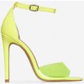 Gabi Peep Toe Perspex Heel In Yellow Patent, Yellow