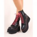 Lolita Flatform Ankle Boots, Black