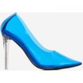Nuclear Perspex Court Heel In Blue, Blue