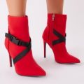 Obsessin’ Sports Ankle Boots, Red