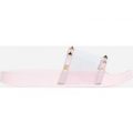 Ora Studded Detail Perspex Slider In Pink Rubber, Pink