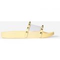 Ora Studded Detail Perspex Slider In Yellow Rubber, Yellow