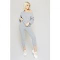 Off the Shoulder Knitted Loungewear Set, Grey