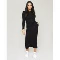 Cable Knitted Midi Jumper Dress, Black
