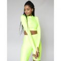 Neon Crop Top and Cycling Short Set, Yellow