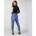 High Waisted Mom Fit Jeans, Blue