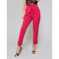 Paperbag Tie Waist Trousers, Pink