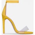 Perrie Lace Up Heel In Yellow Faux Suede, Yellow