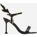 Iggy Flame Detail Heel In Black Patent, Black