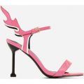 Iggy Flame Detail Heel In Pink Patent, Pink
