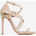 Rain Strappy Heel In Nude Faux Suede, Nude