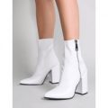 Renzo Sock Fit Ankle Boots, White
