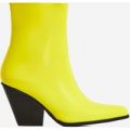 Alba Western Ankle Boot In Yellow Patent, Yellow