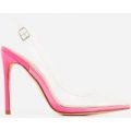 Seamless Perspex Heel In Neon Pink Patent, Pink
