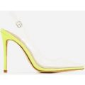 Seamless Perspex Heel In Neon Yellow Patent, Yellow