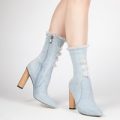 Shaney Denim Ankle Boot In Light Blue, Blue