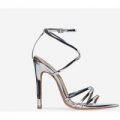 Kaia Pointed Barely There Heel In Silver Patent, Silver