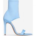 Stassi Pointed Cuff Heel In Blue Lycra, Blue
