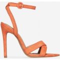 Marnie Pointed Barely There Heel In Orange Faux Suede, Orange