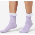 Lace Frill Detail Socks In Purple-6, Purple