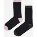 2 Pack Glitter Socks In Black and Pink, Black