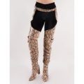 Sterling Belted Over the Knee Boots in Snake Print, Multi