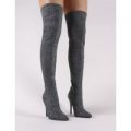 Tempt Over the Knee Boots Shimmer, Black