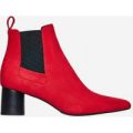 Toni Chelsea Boot In Red Faux Suede, Red