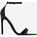Trey Pointed Barely There Heel In Black Patent, Black